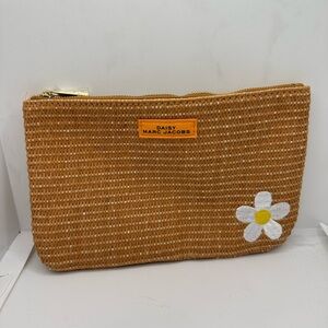 Marc Jacobs Woven Tan Cosmetic Bag with Daisy Accent